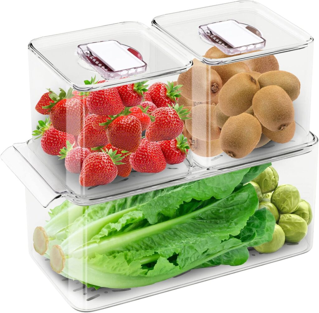 WAVELUX Produce Saver Containers for Refrigerator