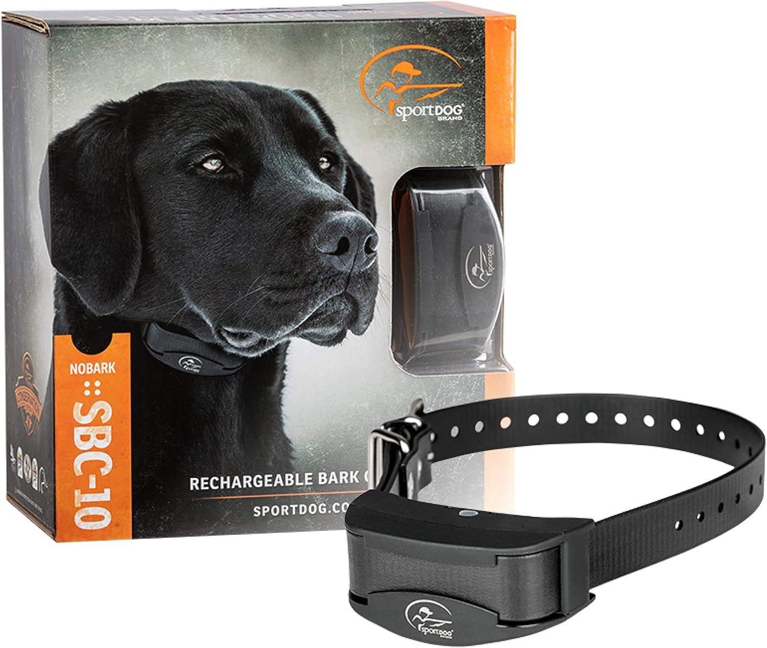 SportDOG Brand NoBark 10 Collar, Dog Bark Collars, Rechargeable, Programmable Bark Collar, Silent Partner Technology, Two Modes of Operation, Waterproof Collar (Black)