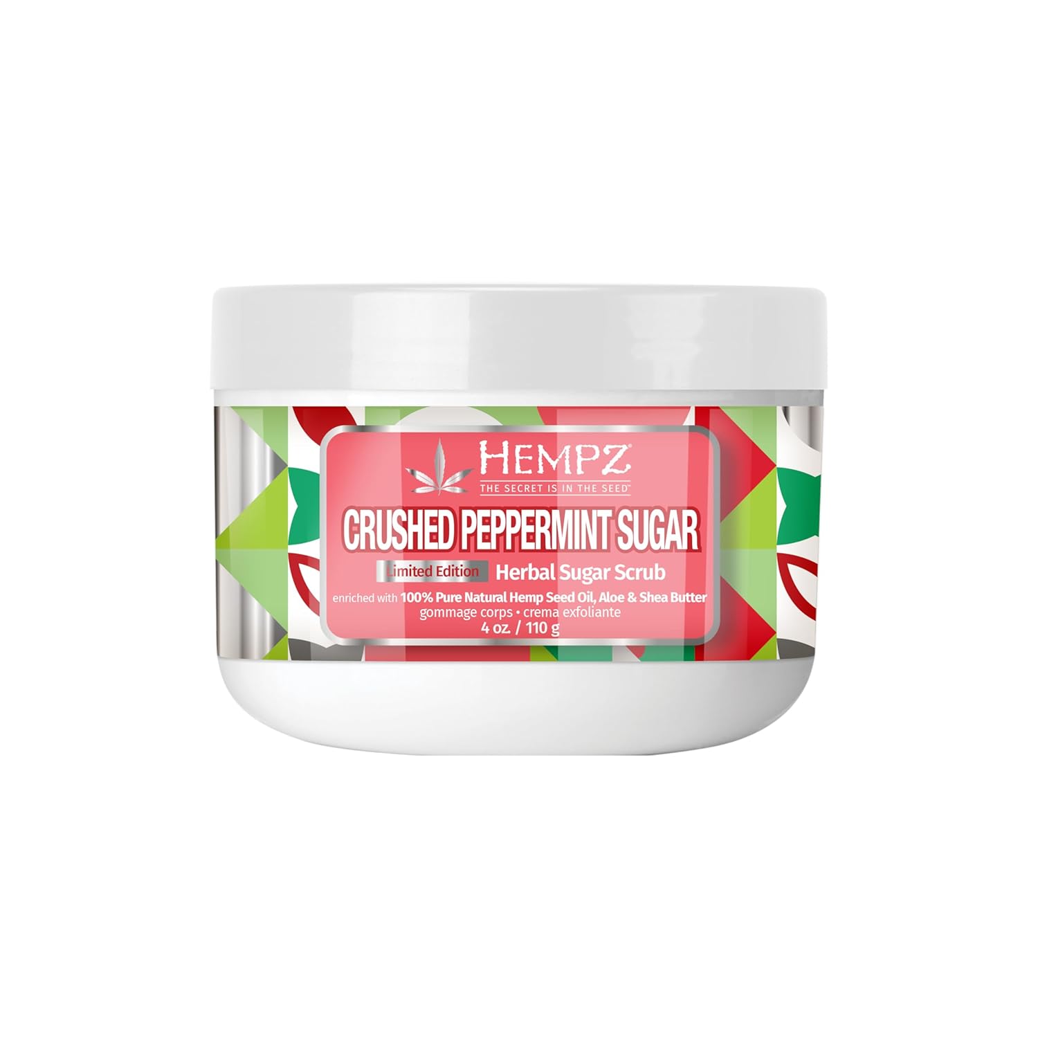 Hempz Crushed Peppermint Sugar, Sugar Body Scrub, Holiday Gift for Men and Women