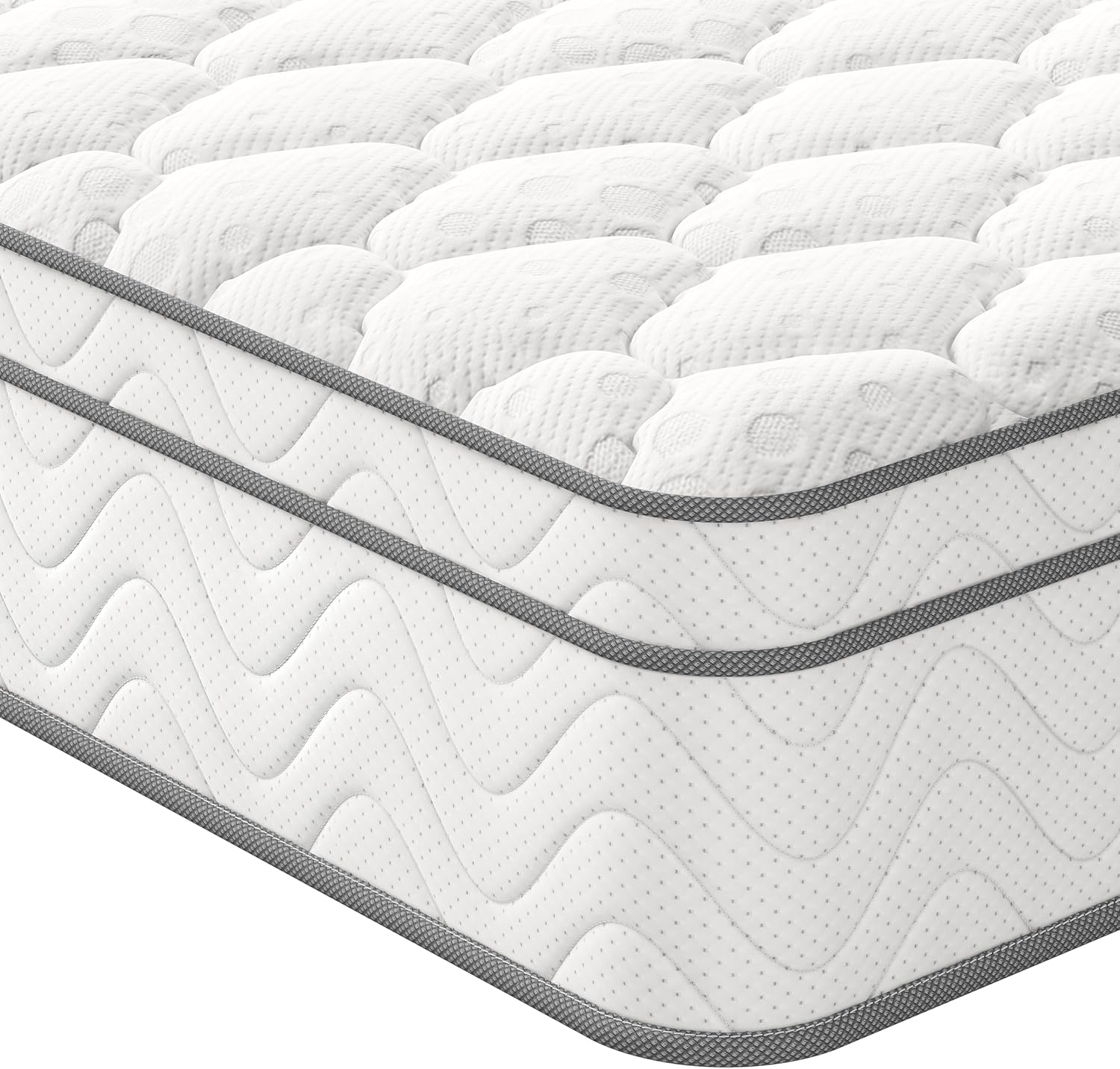 Vesgantti Single Mattress, 10.3 Inch Hybrid Mattress 3FT with Breathable Foam and Individually Pocket Spring - Medium Firm, Classic Box Top Collection(90x190x26cm)