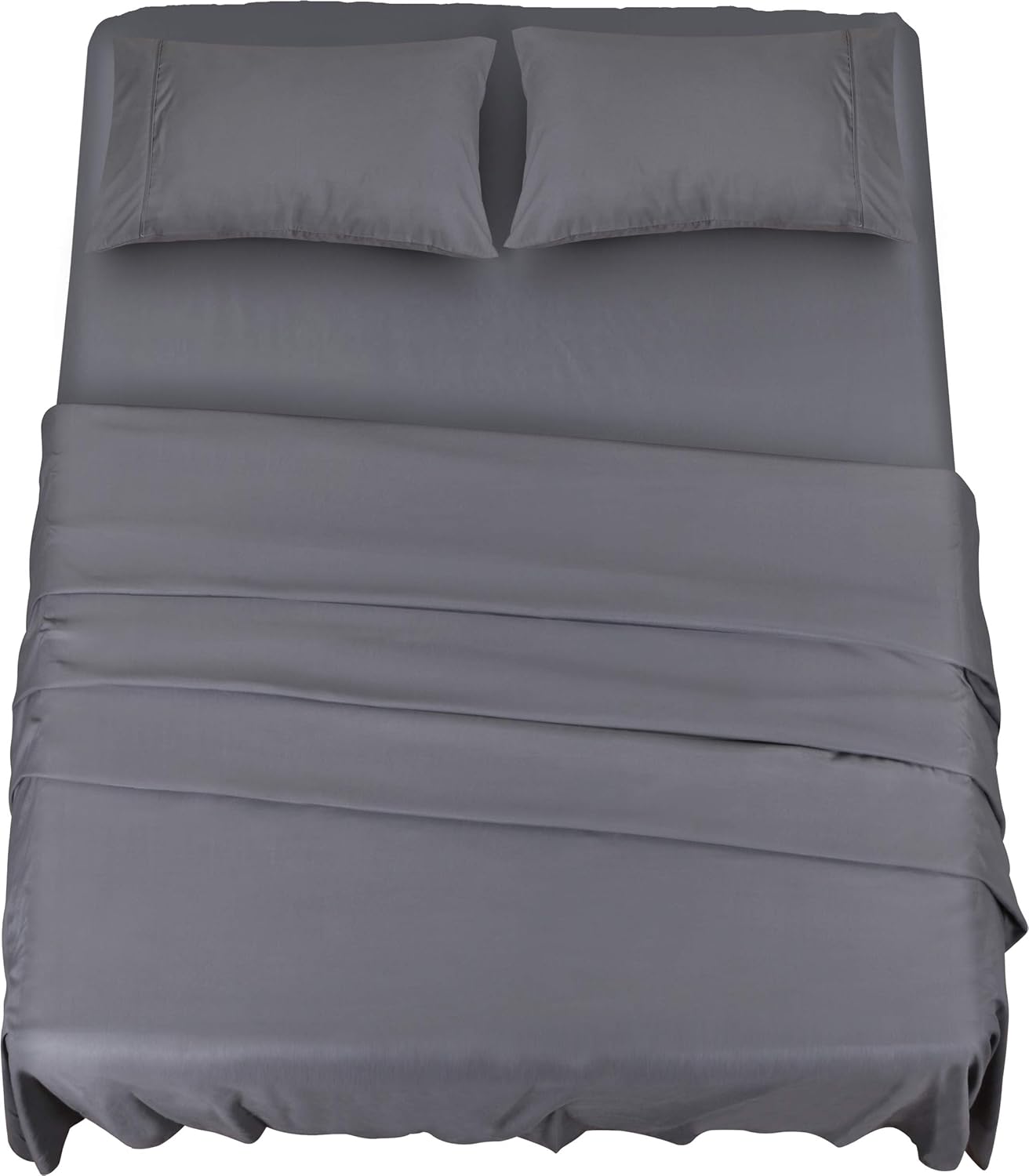 Utopia Bedding 4 Piece Sheet Set 150x200 - Brushed Microfiber Polyester - Fitted Sheet, Flat Sheet and 2 Pillowcases 50x75 (150 Bed, Grey)